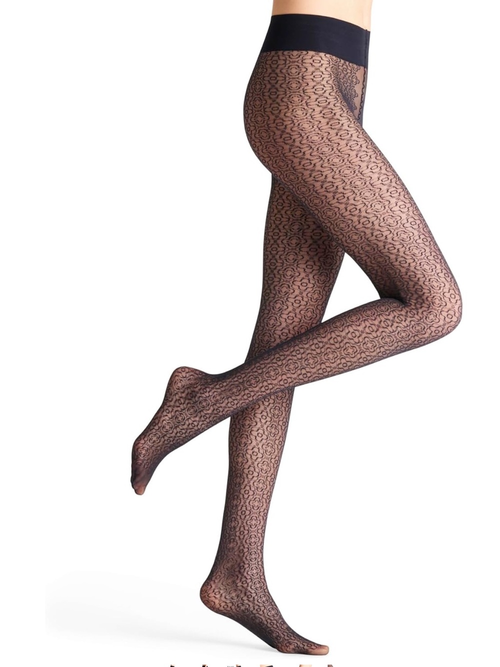 FALKE 42326 BAROQUE GEM KNIT TIGHTS MARINE BLUE SIZE MEDIUM NWT